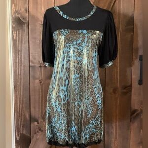 Y2K Shimmer‎ Animal Print Apparel Dress